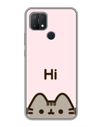 Чехол для OPPO A15 с картинкой «Пушин говорит Hi» Чехол для OPPO A15 с картинкой «Пушин говорит Hi»