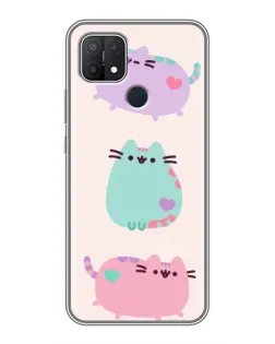 Чохол для OPPO A15 з картинкою «Pusheen тріо» Чохол для OPPO A15 з картинкою «Pusheen тріо»