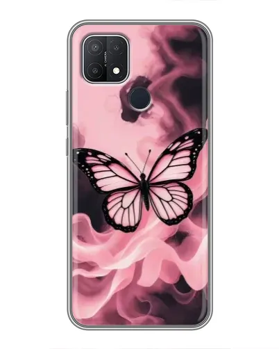 Чехол для OPPO A15 с картинкой «Бабочка в дыму»