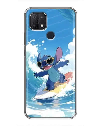 Чехол для OPPO A15 с картинкой «Стич на волне»