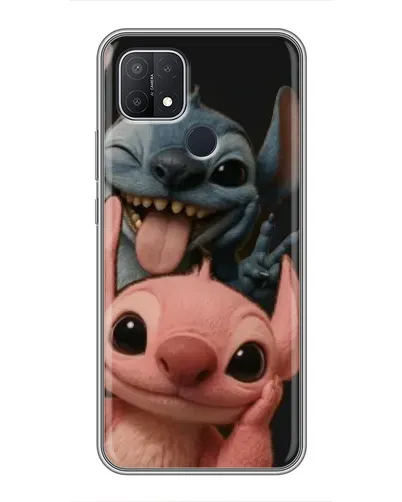 Чехол для OPPO A15 с картинкой «Стич и Ангел»