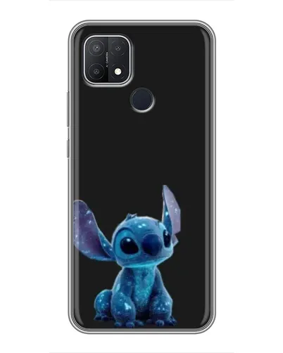 Чехол для OPPO A15 с картинкой «Стич на черном»
