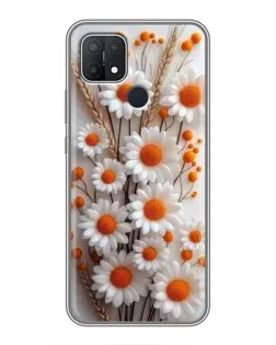 Чехол для OPPO A15 с картинкой «Белые сухоцветы» Чехол для OPPO A15 с картинкой «Белые сухоцветы»