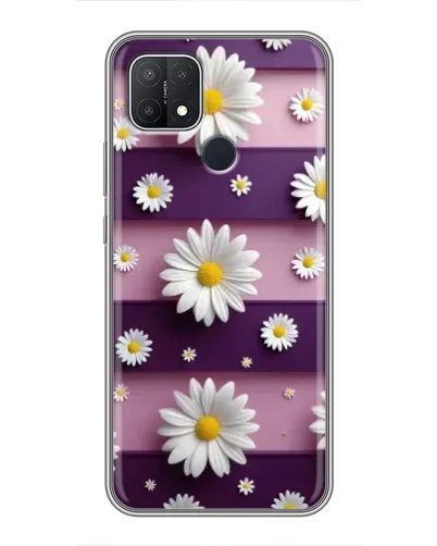 Чехол для OPPO A15 с картинкой «Ромашки на фиолетовом»