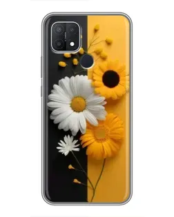 Чехол для OPPO A15 с картинкой «Подсолнух и ромашка» Чехол для OPPO A15 с картинкой «Подсолнух и ромашка»