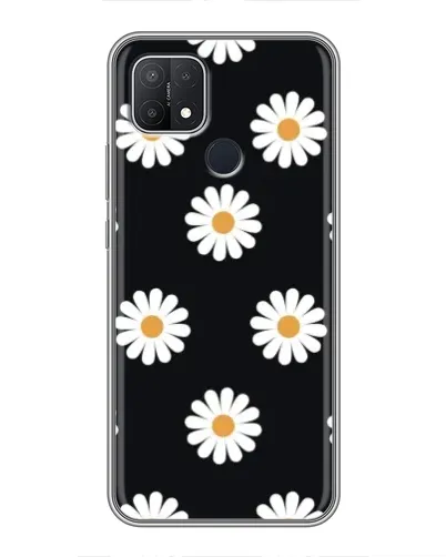 Чехол для OPPO A15 с картинкой «Ромашки на черном»