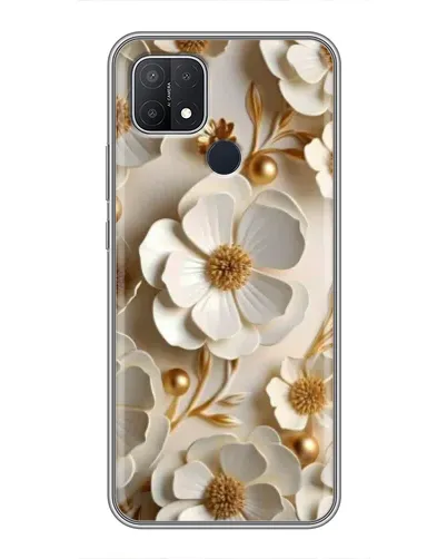 Чехол для OPPO A15 с картинкой «Белие бумажние  цвети»