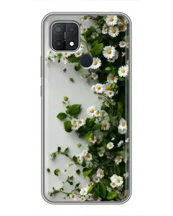 Чехол для OPPO A15 с картинкой «Ветка мелких белых цветов» Чехол для OPPO A15 с картинкой «Ветка мелких белых цветов»