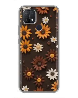 Чехол для OPPO A15 с картинкой «Узор из маленьких подсолнухов» Чехол для OPPO A15 с картинкой «Узор из маленьких подсолнухов»