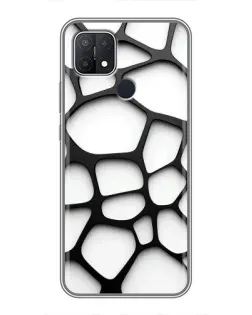Чехол для OPPO A15 с картинкой «Белая объемная сетка» Чехол для OPPO A15 с картинкой «Белая объемная сетка»