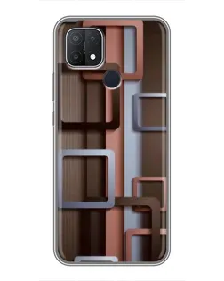 Чохол для OPPO A15 з картинкою «Коричневі об'ємні квадрати» Чохол для OPPO A15 з картинкою «Коричневі об'ємні квадрати»