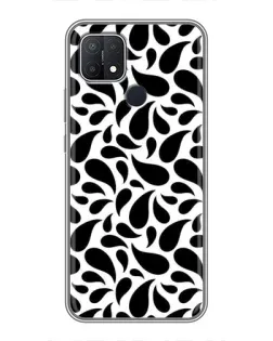 Чехол для OPPO A15 с картинкой «Контрастные черные капли» Чехол для OPPO A15 с картинкой «Контрастные черные капли»