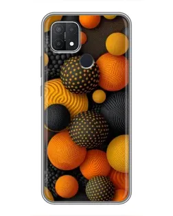 Чехол для OPPO A15 с картинкой «Объемные оранжевые сферы» Чехол для OPPO A15 с картинкой «Объемные оранжевые сферы»