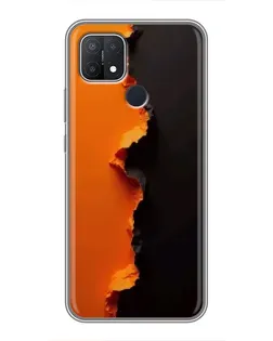 Чехол для OPPO A15 с картинкой «Оранжевый разлом» Чехол для OPPO A15 с картинкой «Оранжевый разлом»