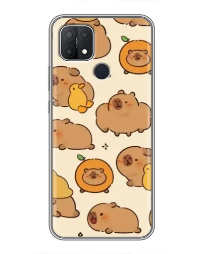 Чехол для OPPO A15 с картинкой «Капибары с апельсинами»