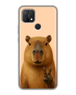 Чехол для OPPO A15 с картинкой «Капибара виктория»