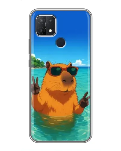 Чехол для OPPO A15 с картинкой «Морская капибара»