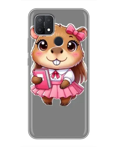 Чехол для OPPO A15 с картинкой «Девочка капибара»