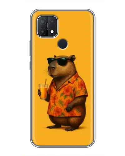 Чехол для OPPO A15 с картинкой «Капибара на отдыхе»