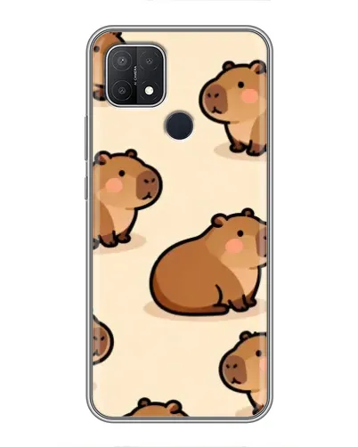 Чехол для OPPO A15 с картинкой «Паттерн милых капибар»