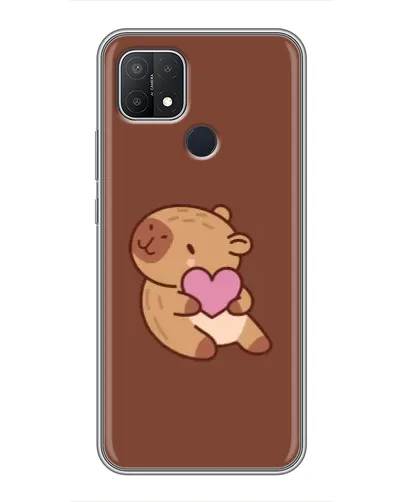 Чехол для OPPO A15 с картинкой «Капибара с сердцем»
