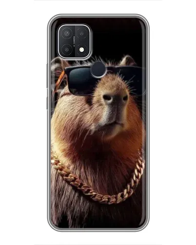 Чехол для OPPO A15 с картинкой «Капибара золотая цепь»