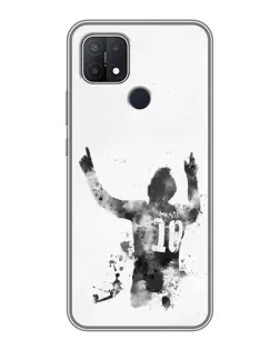 Чехол для OPPO A15 с картинкой «Черно-белый силуэт Месси» Чехол для OPPO A15 с картинкой «Черно-белый силуэт Месси»