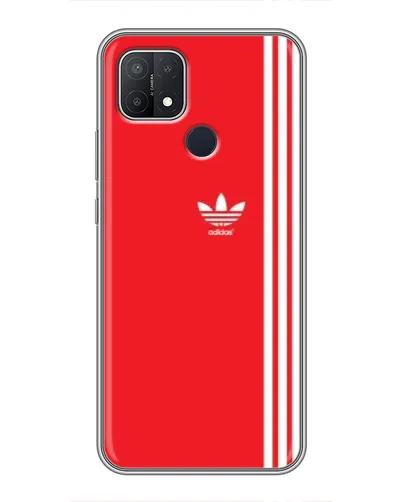 Чехол для OPPO A15s с картинкой «Красный минимализм Adidas»