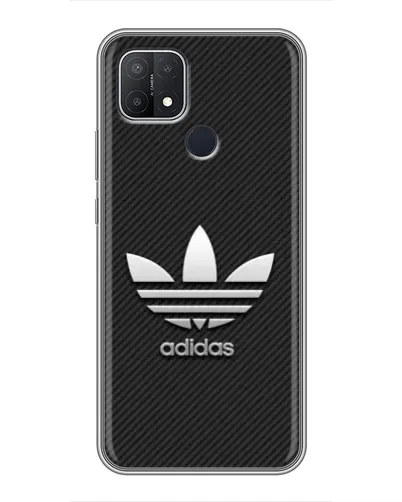 Чехол для OPPO A15s с картинкой «Adidas Карбоновая текстура»