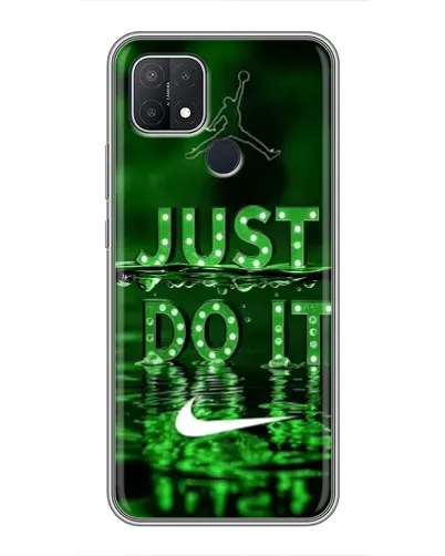Чехол для OPPO A15s с картинкой «Зеленый неоновый Nike»