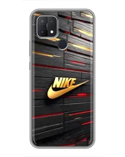 Чехол для OPPO A15s с картинкой «Золотой Nike на металле» Чехол для OPPO A15s с картинкой «Золотой Nike на металле»