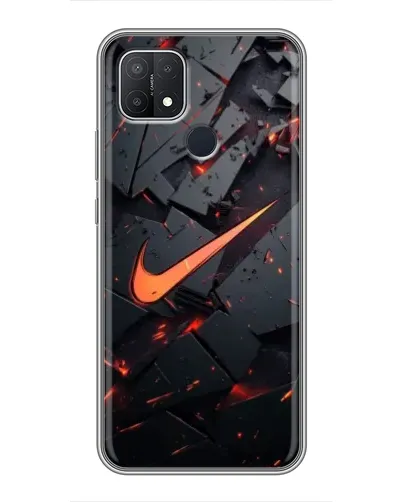 Чехол для OPPO A15s с картинкой «Nike — эффект разломов»