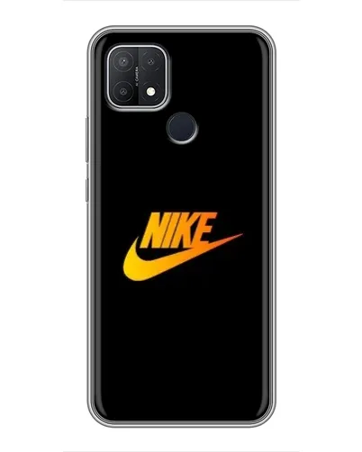 Чехол для OPPO A15s с картинкой «Золотой логотип Nike»
