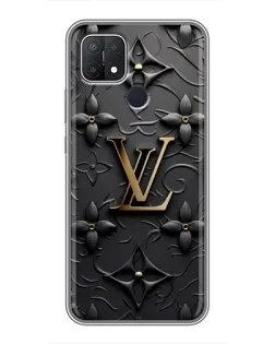 Чехол для OPPO A15s с картинкой «Кожаная текстура LV»
