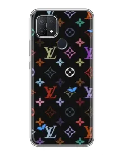Чехол для OPPO A15s с картинкой «Цветная монограмма LV»
