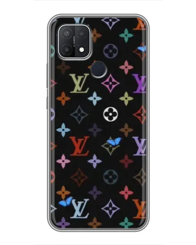 Чехол для OPPO A15s с картинкой «Цветная монограмма LV»
