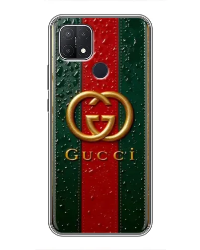 Чехол для OPPO A15s с картинкой «Gucci — фирменная полоса и золото» Чехол для OPPO A15s с картинкой «Gucci — фирменная полоса и золото»