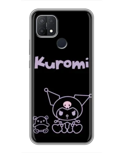 Чехол для OPPO A15s с картинкой «Kuromi — черный минимализм»