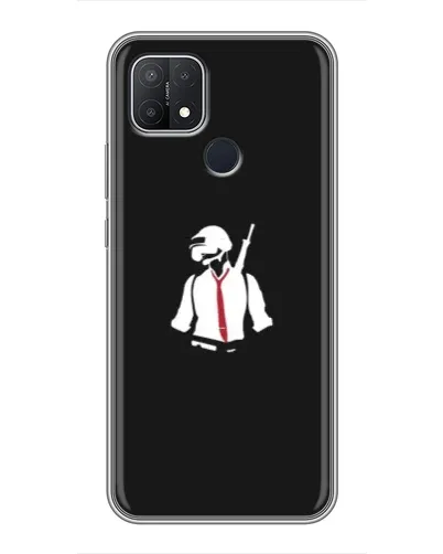 Чохол для OPPO A15s з картинкою «PUBG — силует воїна»