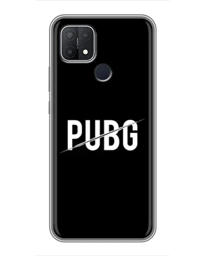 Чохол для OPPO A15s з картинкою «PUBG — білий логотип»