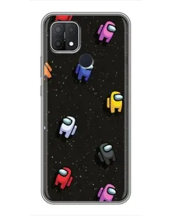 Чохол для OPPO A15s з картинкою «Космічний патерн Among Us»