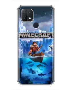 Чохол для OPPO A15s з картинкою «Minecraft льодянийсвіт»