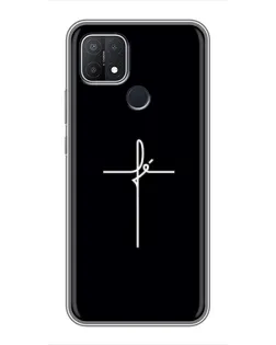 Чехол для OPPO A15s с картинкой «Тонкий крест»