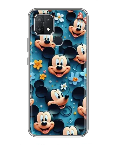 Чехол для OPPO A15s с картинкой «Паттерн Микки и Минни»