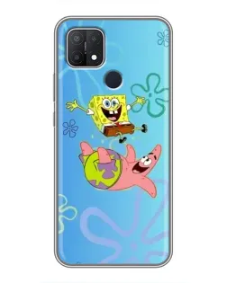 Чехол для OPPO A15s с картинкой «Спанч Боб и Патрик»