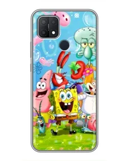 Чехол для OPPO A15s с картинкой «Губка Боб и друзья» Чехол для OPPO A15s с картинкой «Губка Боб и друзья»