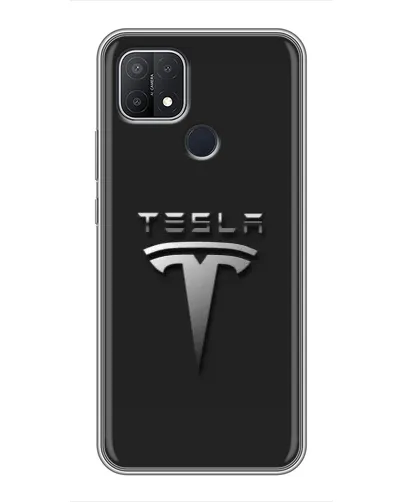 Чехол для OPPO A15s с картинкой «Стальной логотип Tesla» Чехол для OPPO A15s с картинкой «Стальной логотип Tesla»