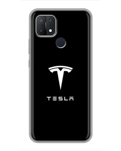 Чехол для OPPO A15s с картинкой «Tesla White Logo» Чехол для OPPO A15s с картинкой «Tesla White Logo»