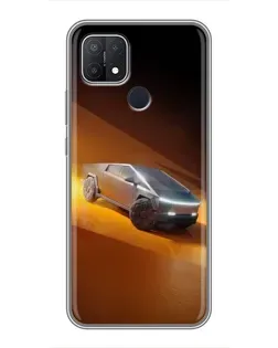 Чохол для OPPO A15s з картинкою «Cybertruck у пустелі»
