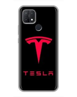 Чохол для OPPO A15s з картинкою «Tesla Red Logo»